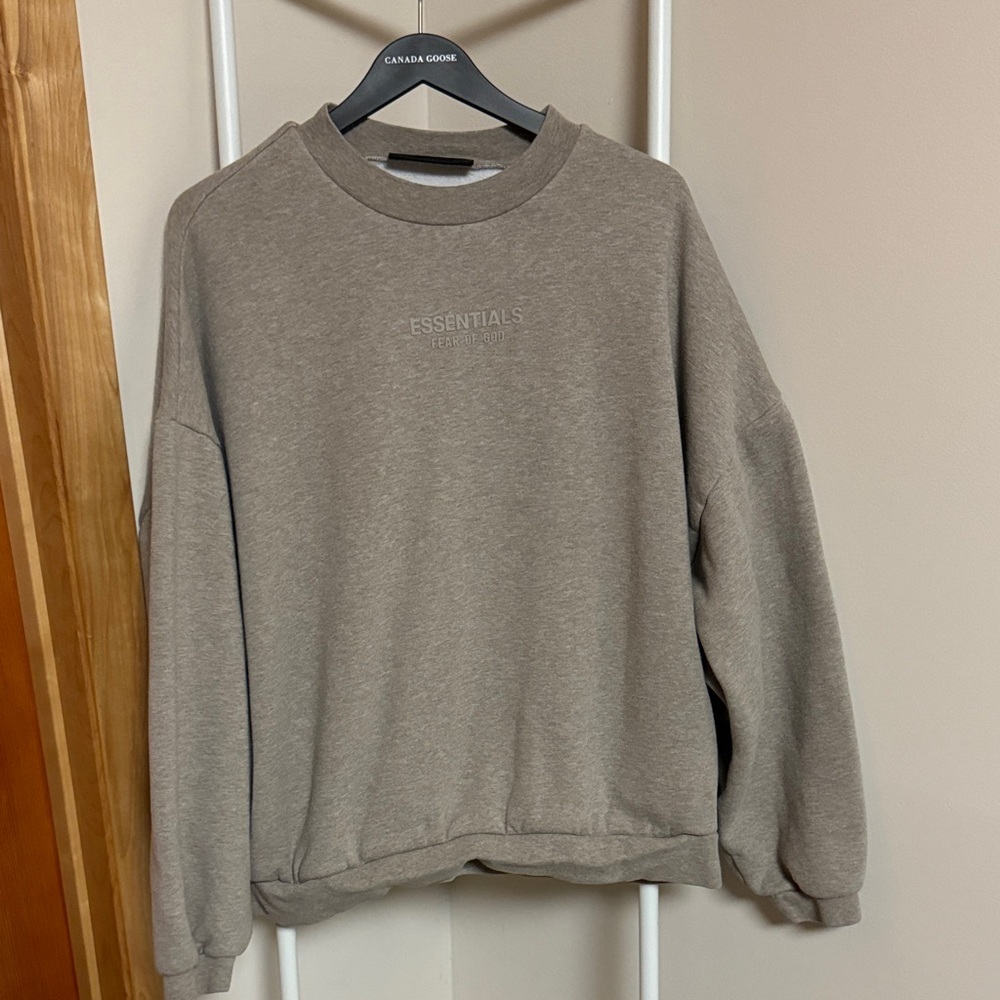 Essentials Fear of God Men's Tan Crewneck Sweater